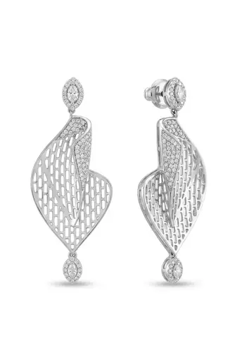 925 silver earrings celeste leaf drop earrings for women