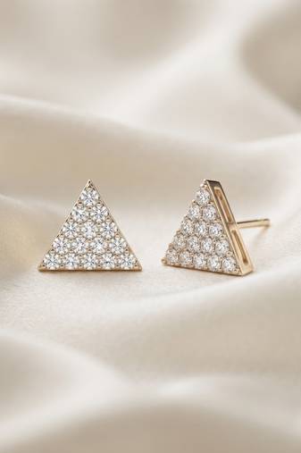 925 silver earrings trinity spark stud earrings for women