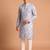 Men multivolor cotton blend digital print kurta set
