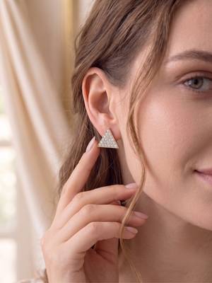 925 silver earrings trinity spark stud earrings for women 3