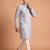 Men multivolor cotton blend digital print kurta set