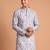 Men multivolor cotton blend digital print kurta set