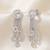 925 silver earrings halo cascade drop earrings for women