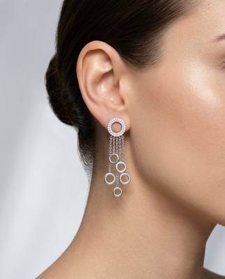 925 silver earrings halo cascade drop earrings for women 3