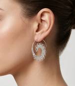 925 silver spiral filigree hoop earrings for women