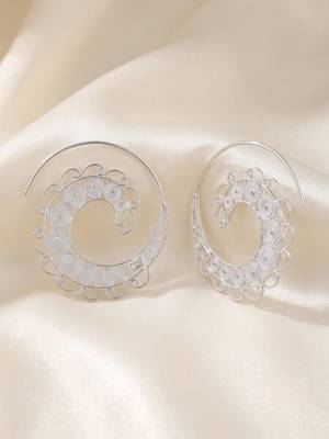 925 silver spiral filigree hoop earrings for women 2