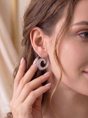 925 silver spiral filigree hoop earrings for women 3