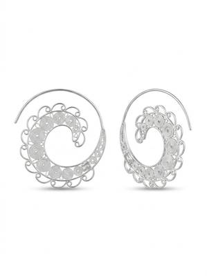925 silver spiral filigree hoop earrings for women 4