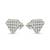 925 silver earrings diamond shape lattice stud earrings for women