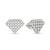 925 silver earrings diamond shape lattice stud earrings for women