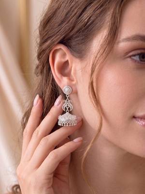 925 silver earrings traditional filigree jhumka earrings for women 2