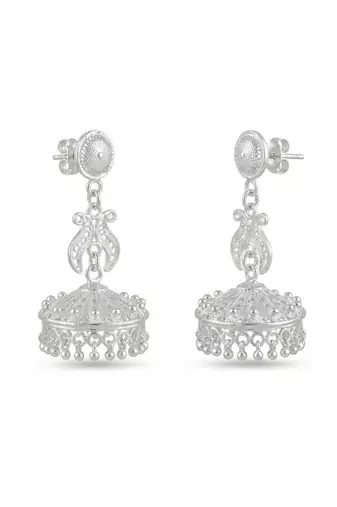 925 silver earrings traditional filigree jhumka earrings for women