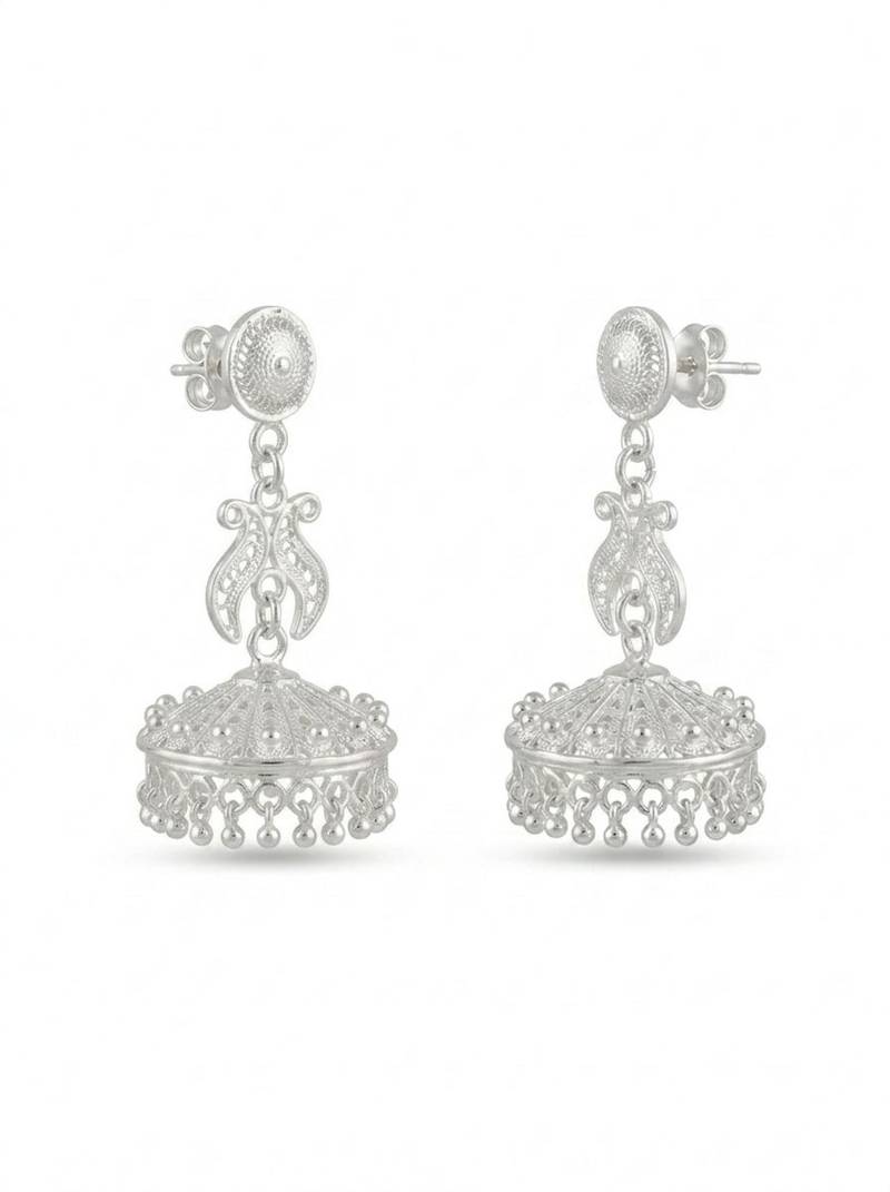 925 silver earrings traditional filigree jhumka earrings for women