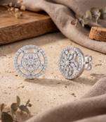 925 silver earrings floral cz stud earrings for women