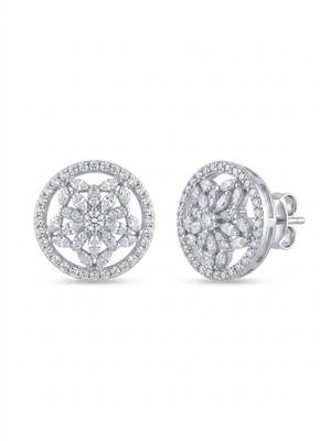 925 silver earrings floral cz stud earrings for women 3