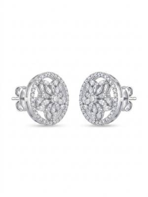 925 silver earrings floral cz stud earrings for women 4