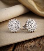 925 silver earrings sparkle flower studs for women