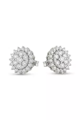 925 silver earrings sparkle flower studs for women