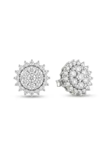 925 silver earrings sparkle flower studs for women