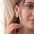 925 silver oval halo stud earrings for women