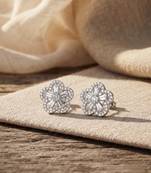 925 silver flower stud earrings for women