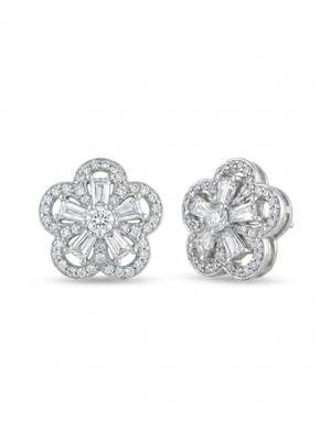 925 silver flower stud earrings for women 3