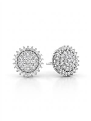 925 silver sunburst sparkle stud earrings for women 3