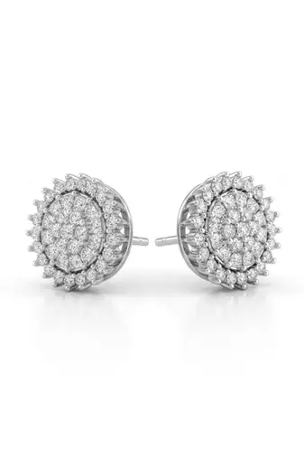 925 silver sunburst sparkle stud earrings for women