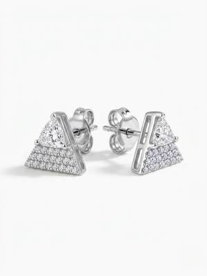 925 silver triangle sparkle stud earrings for women 4