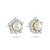 925 silver pearl flower stud earrings for women