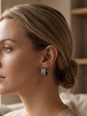 925 silver sparkle pavé hoop earrings for women 2