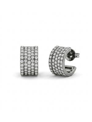 925 silver sparkle pavé hoop earrings for women 4