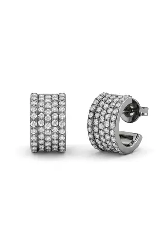 925 silver sparkle pavé hoop earrings for women