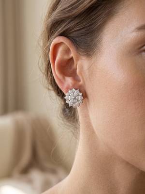 925 silver floral marquise stud earrings for women 2