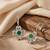925 silver emerald flower drop earrings for women