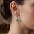 925 silver emerald flower drop earrings for women