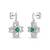 925 silver emerald flower drop earrings for women