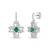 925 silver emerald flower drop earrings for women