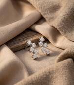 925 silver sparkle curve stud earrings for women