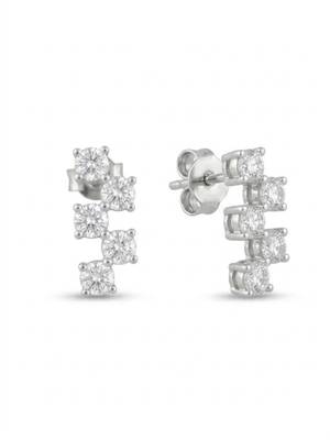 925 silver sparkle curve stud earrings for women 3