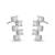 925 silver sparkle curve stud earrings for women