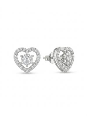 925 silver heart sparkle stud earrings for women 3