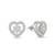 925 silver heart sparkle stud earrings for women