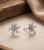925 silver earrings bloom flower stud earrings for women
