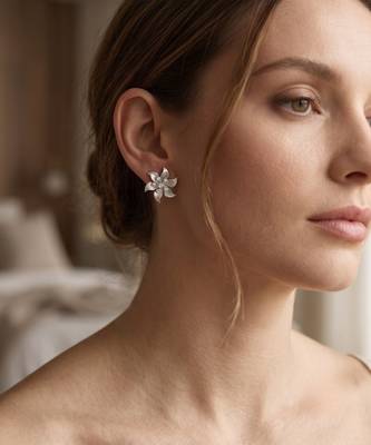 925 silver earrings bloom flower stud earrings for women 2