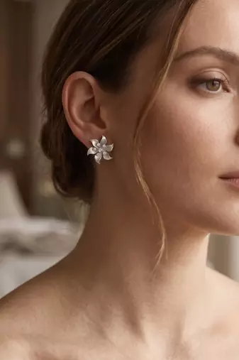 925 silver earrings bloom flower stud earrings for women