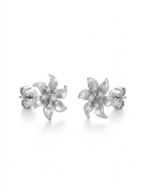 925 silver earrings bloom flower stud earrings for women 3