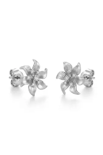 925 silver earrings bloom flower stud earrings for women
