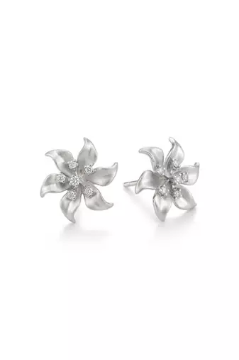 925 silver earrings bloom flower stud earrings for women