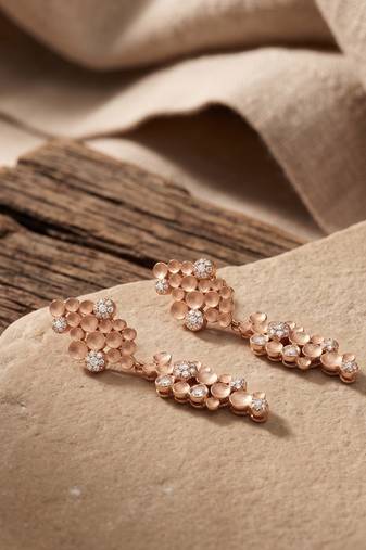 925 silver rose gold bubble drop earrings for women
